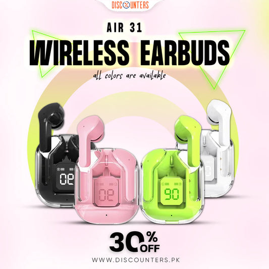 Air31 Earbuds Wireless Headphones LED Power Digital Display Stereo Sound Bluetooth